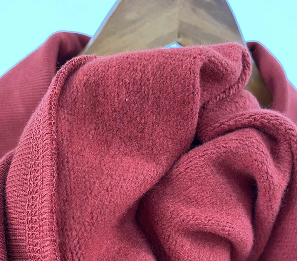 New style jacket for niche women, plush semi high neck zipper, loose fleece, pure cotton sweater