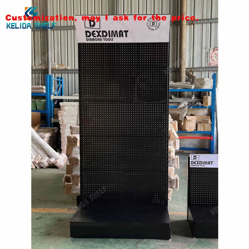 

custom.Shop Pegboard Shelf Tools Hardware Store Products Retail Display Shelves Metal Peg Board Display Stand