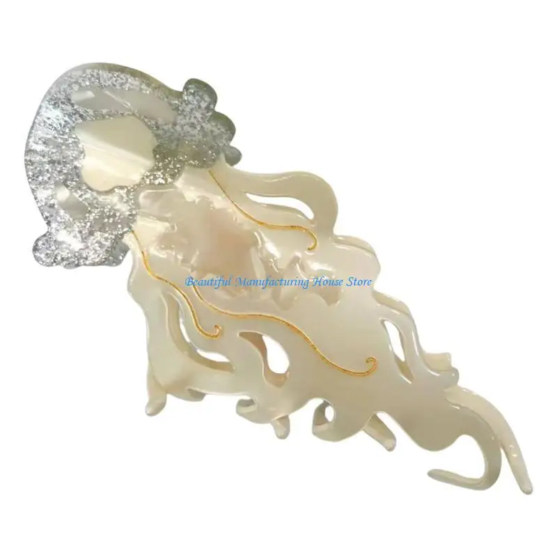 

E56A Fashionable Large Hair Claw Clip Jellyfish Hair Clamp For Women Various Occasion