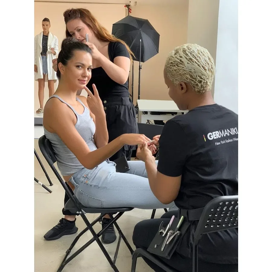 Gray Glass Moonfile in Suede Case Ethically Made in Czech Republic for Easy Guided Nail Filing Perfect for AtHome Spa Treatment