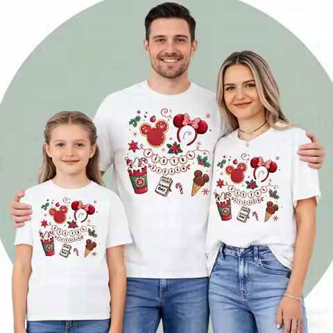 2026 Disney Christmas Shirt, Mickey and Friends Holiday Cotton Tee, Family Matching Christmas Apparel, Xmas Gift Idea
