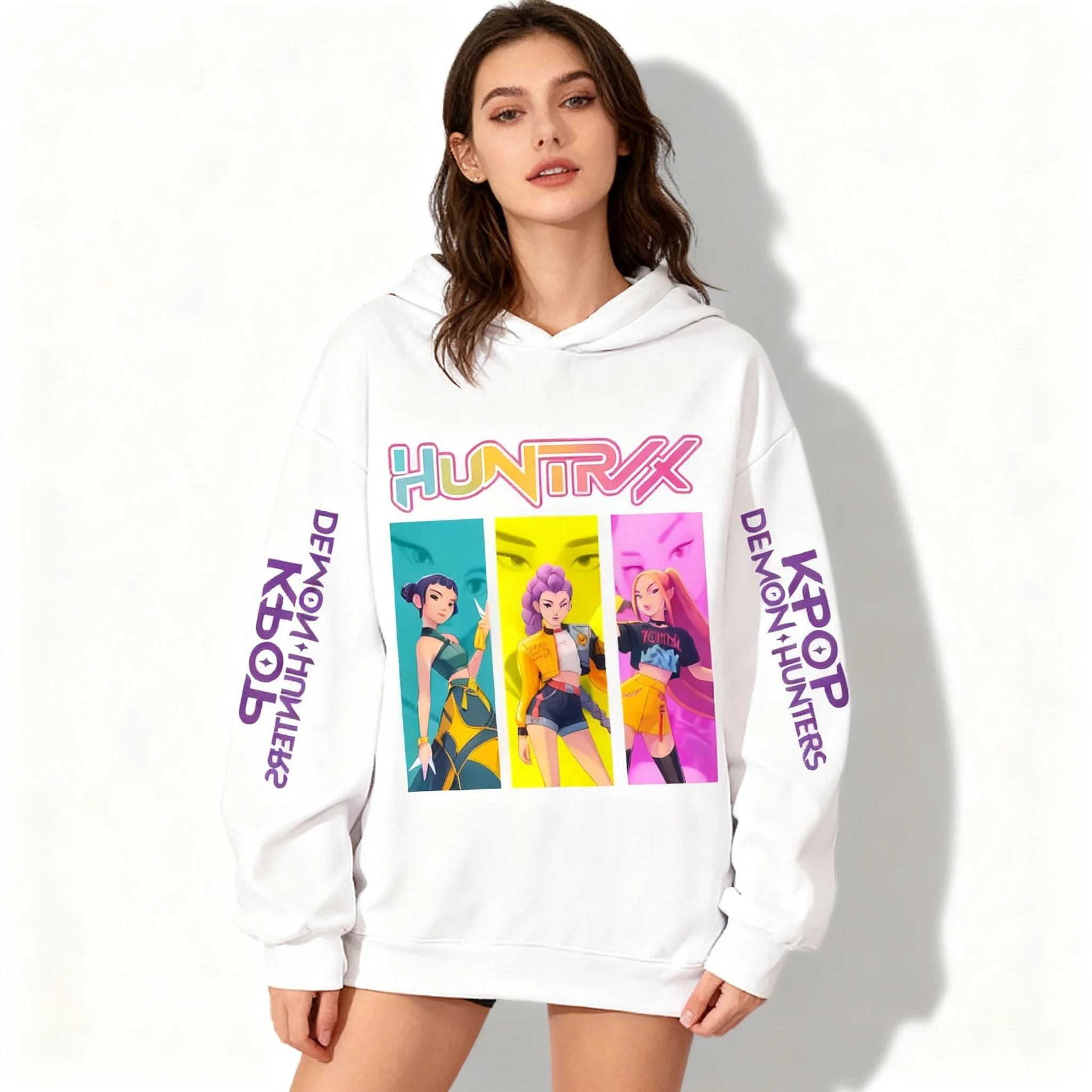 

NEW Autumn and Winter Zipper Hoodie Sweet Cool Witch Hunting Team Korean American Street Oversized Women's and Girls' Jacket