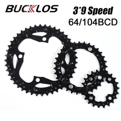 3*9 Speed Bike Chainring 104/64BCD Bicycle Chain Ring 22T 32T 44T MTB Chainwheel 27 Speed Bike Star Mtb Crankset Part