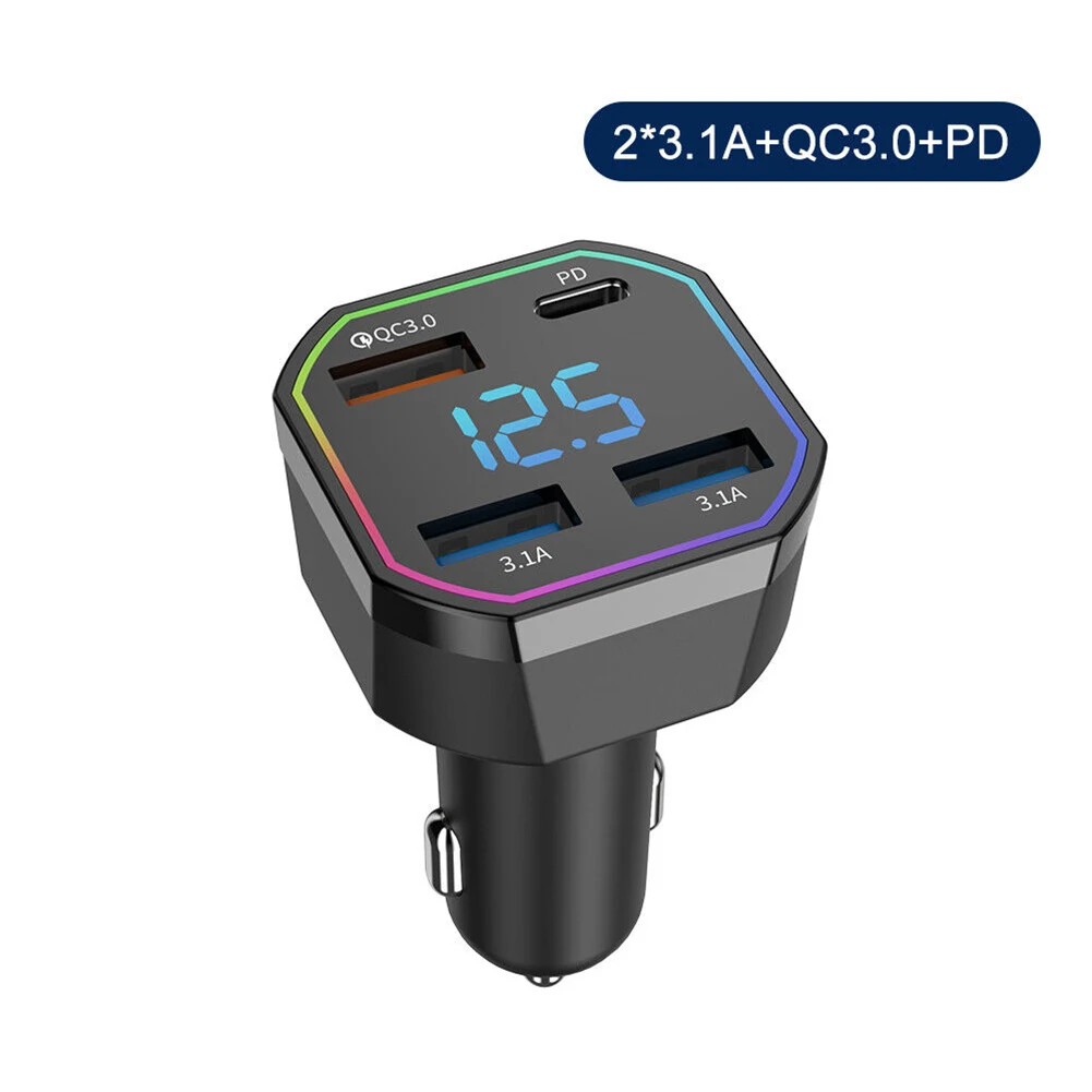 Szybka ładowarka samochodowa 63W USB-C PD QC do telefonu