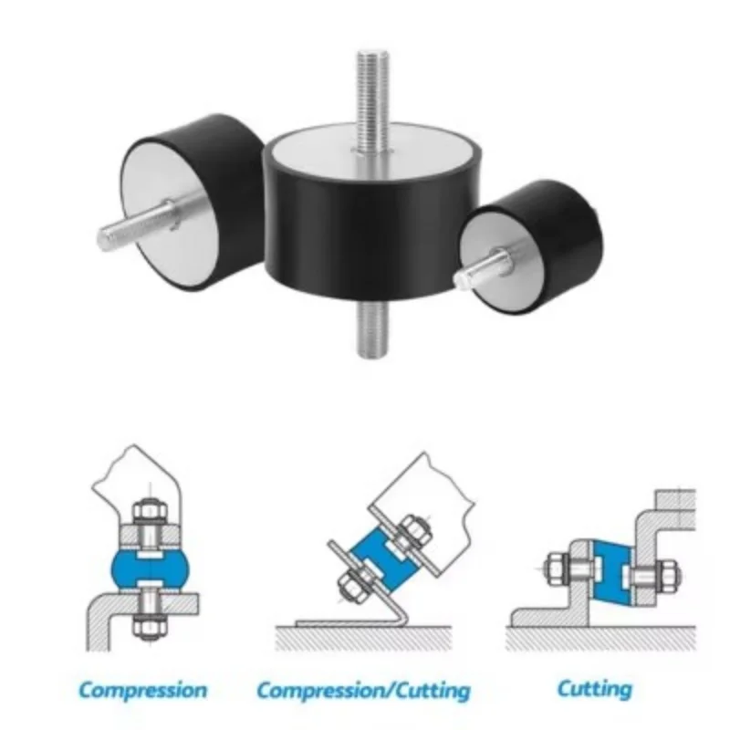2PCS Rubber Shock Absorber Anti Vibration Isolator Mounts M3 M4 M5~M20 Cylindrical/A