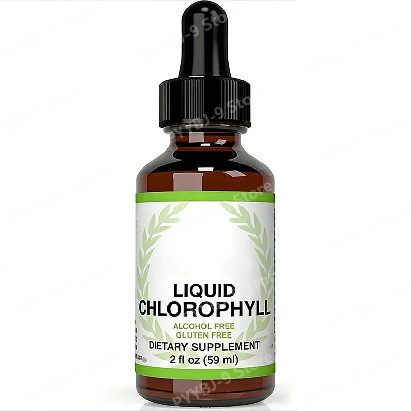 

Liquid Chlorophyll Drops Mint Flavor 59ml Plant Based Supplement Alcohol Free Gluten Free Daily Wellness Liquid for Adults