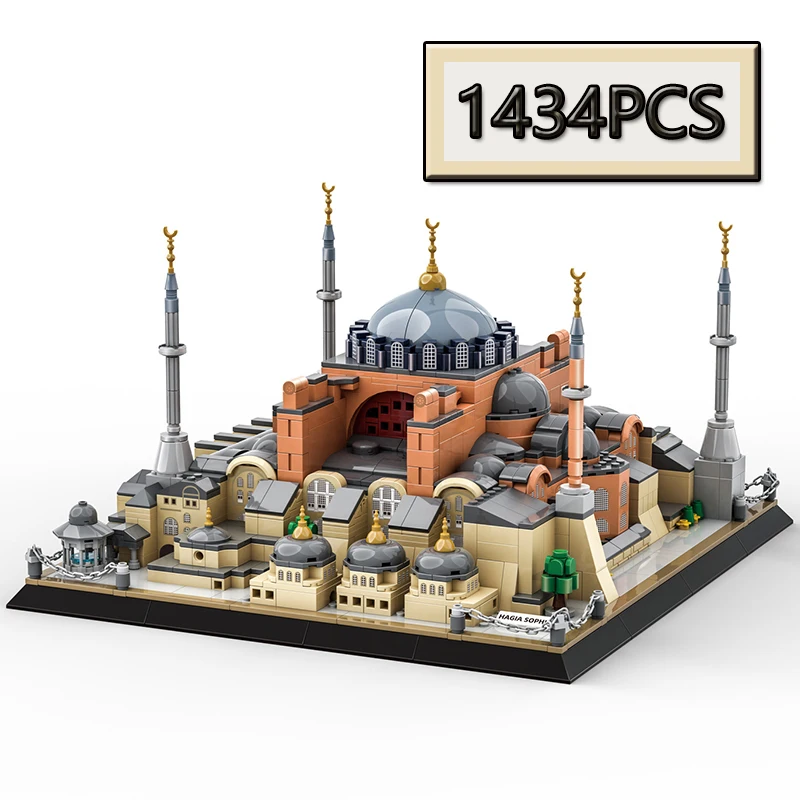 

MOC 1434PCS Istanbul St Sophia Cathedral City Street View Building Creativity Model Blocks Children's Puzzle Toy Gift