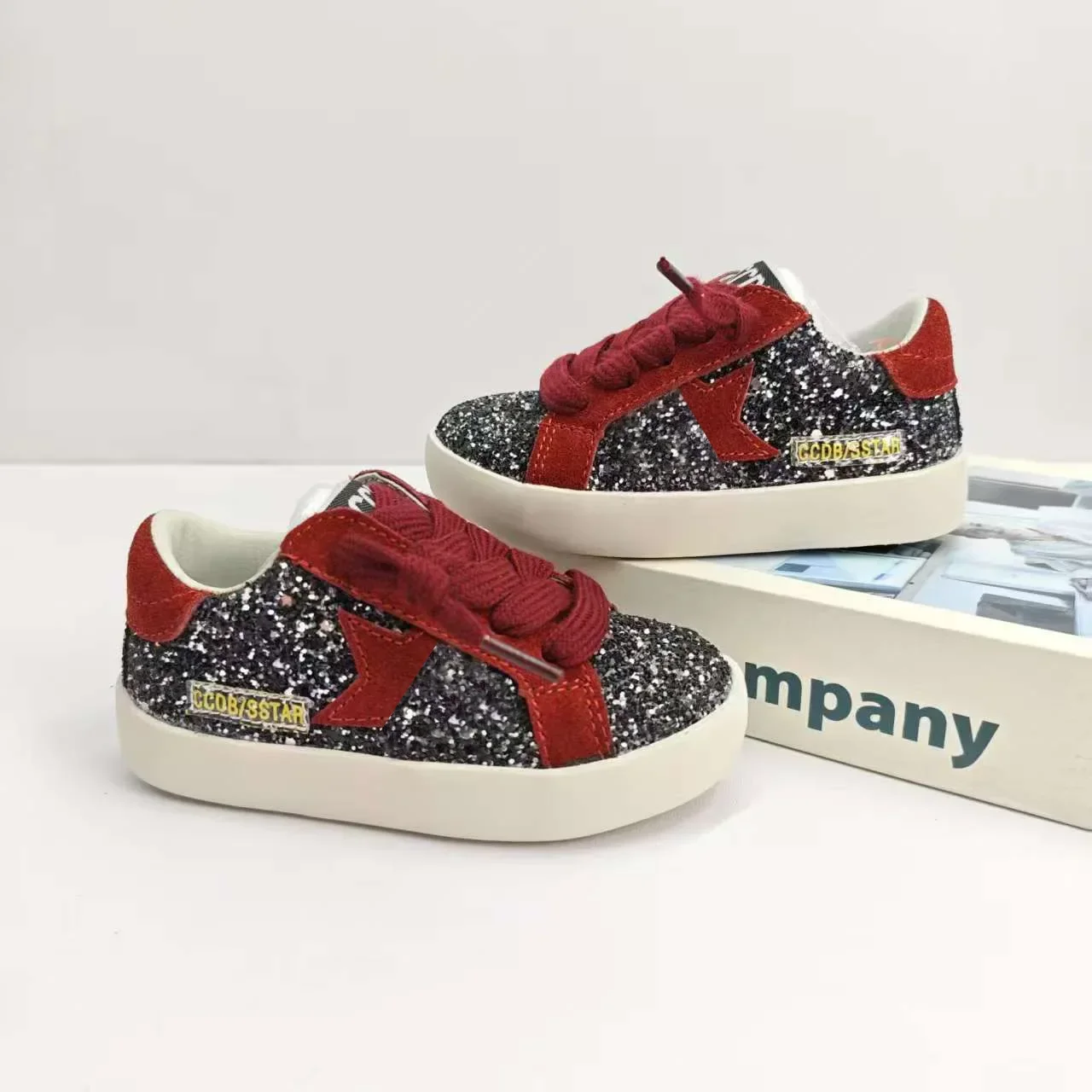 

Spring Children Front Lace-up Color-blocking Star Board Sequin Sneakers Girl Casual Shoe Shoe Boy Soft Soled New Fashion Autumn