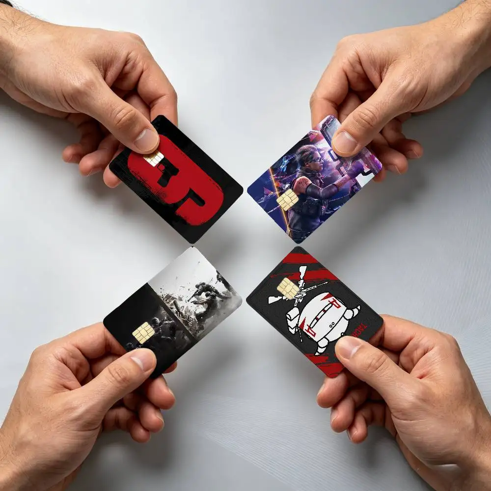 R-Rainbow S-Six Game 4PCS!Trendy & Cool Business-Style Bank Card Sticker — Suitable for Debit Card Decoration