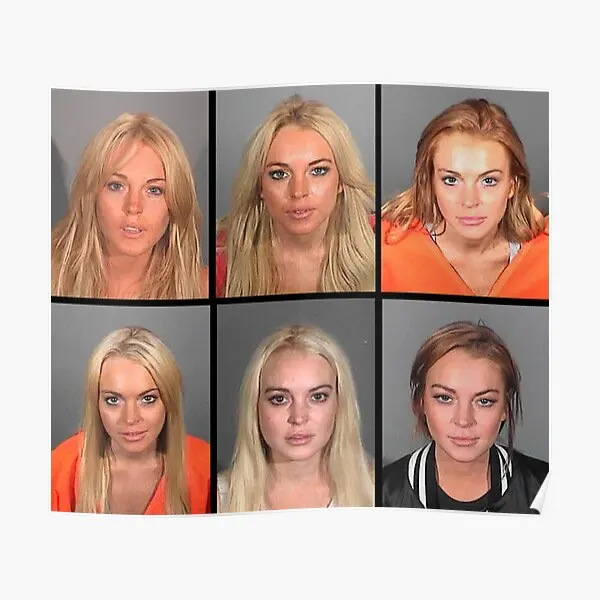 Lindsay Lohan Mugshots  Poster Mural Decoration Room Modern Home Painting Vintage Wall Decor Art Print Funny Picture No Frame