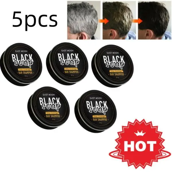 Cabelo escurecimento Shampoo Bar, Sabão Anti Caspa, Limpeza Profunda, Melhorar a coceira da cabeça, Frizz Preto Nutrição, Cuidados com os cabelos, Bonito, 5pcs