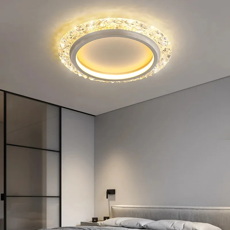 Imagem -06 - Acrílico Moderno Rodada Led Lâmpada do Teto Atmosfera Minimalista Home Fashion Lustres de Ouro Nordic Quarto Criativo Luminária