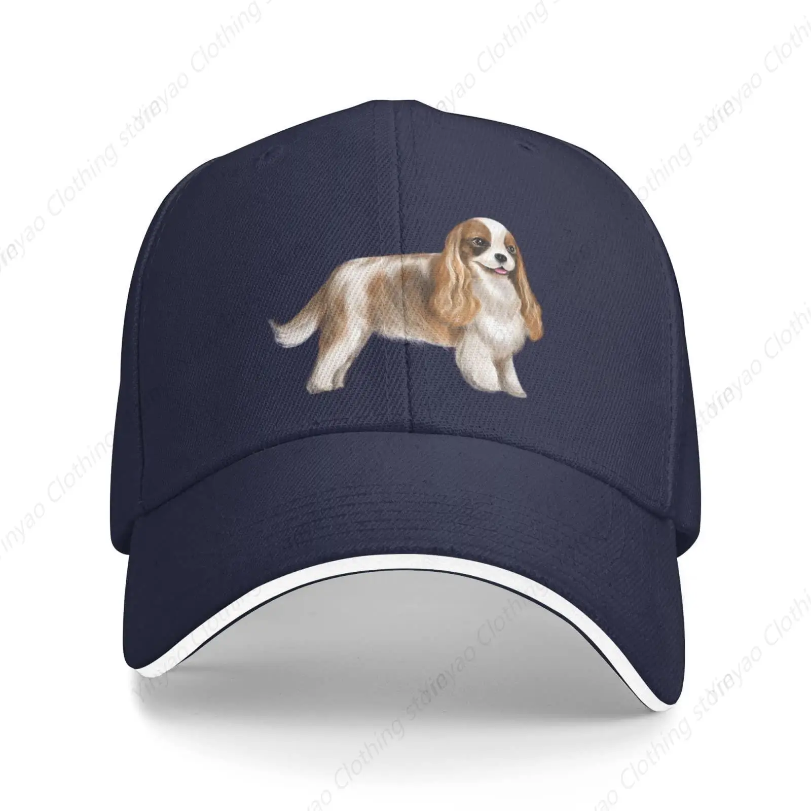 Cute Knight King Charles Hound Baseball Hat Outdoor Sports Sandwich Duck Tongue Hat Fashion Gift Truck Hat