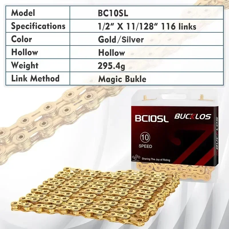 BUCKLOS 8/9/10/11/12 Speed Bicycle Chain 9v 10v 11v Road MTB Current 116/126 Links Bike Chain L/EL/SL for SHIMANO Cycling Parts #3