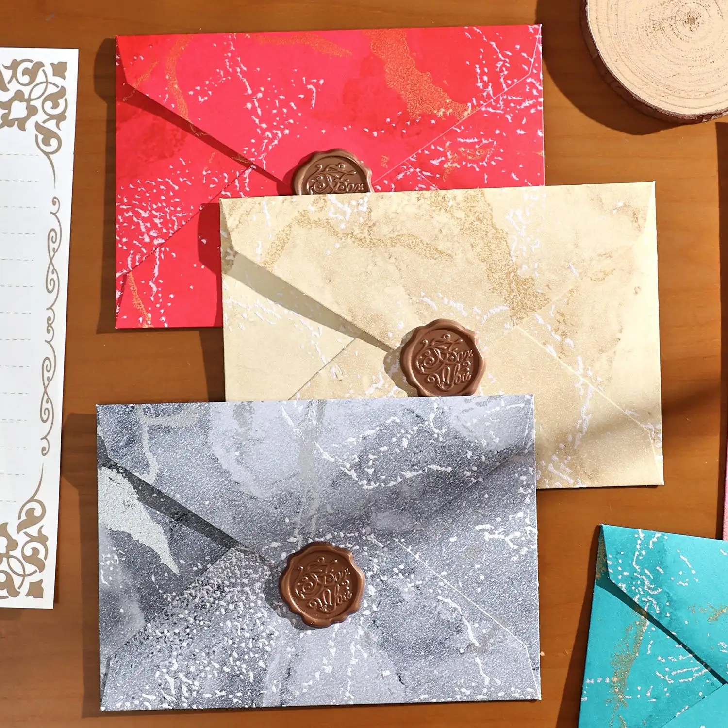 Gilded Shadow Envelope Channel Style Texture Envelope for Handwritten Love Letter Birthday Greeting Card Invitation