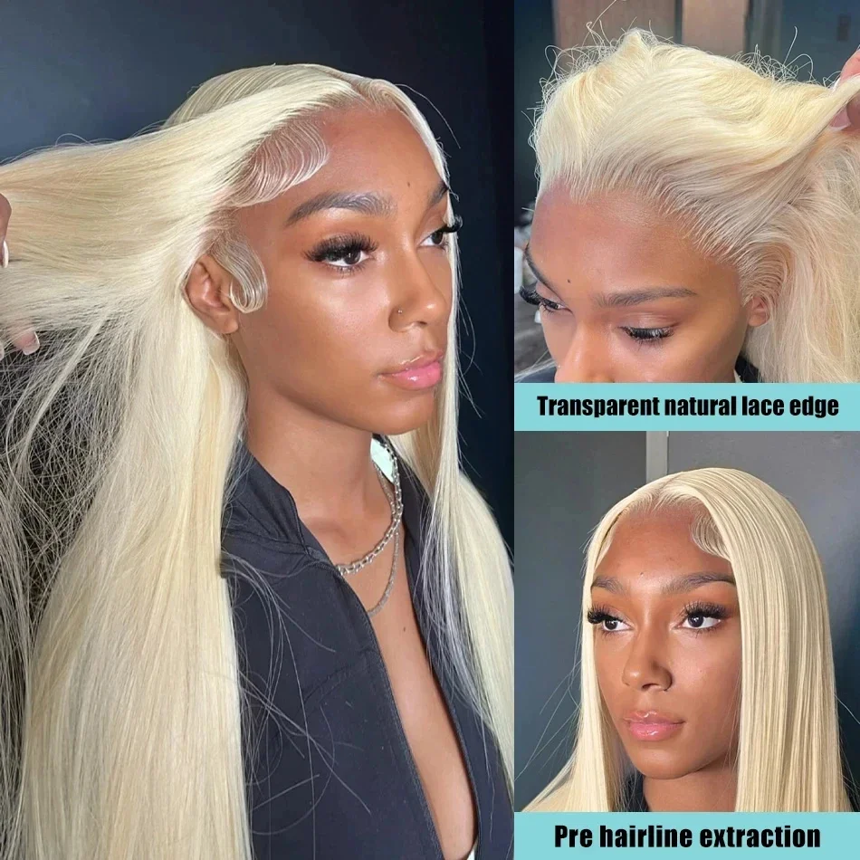 Blonde 613 30 Inch 200 Density Bone Straight 13x6 Lace Frontal Wig 100% Brazilian Lace Front Human Hair Wigs on Clearance Sale