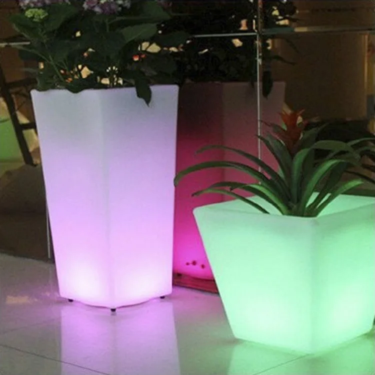 LED luminous flower pot, outdoor waterproof rectangular floor-to-ceiling , shopping mall courtyard decorative landscape light
