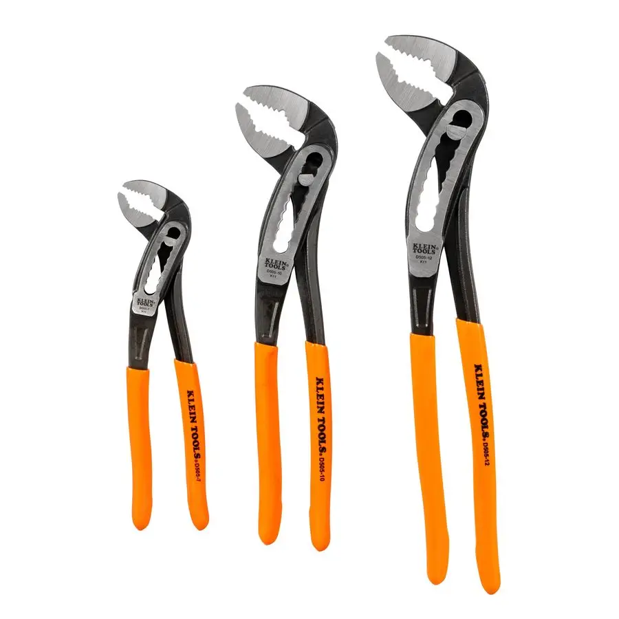 

D5053KIT 3Piece Classic Klaw Pump Pliers Set, 7Inch, 10Inch, and 12Inch Pump Pliers, Compact Design with VJaw and Hardened Teeth