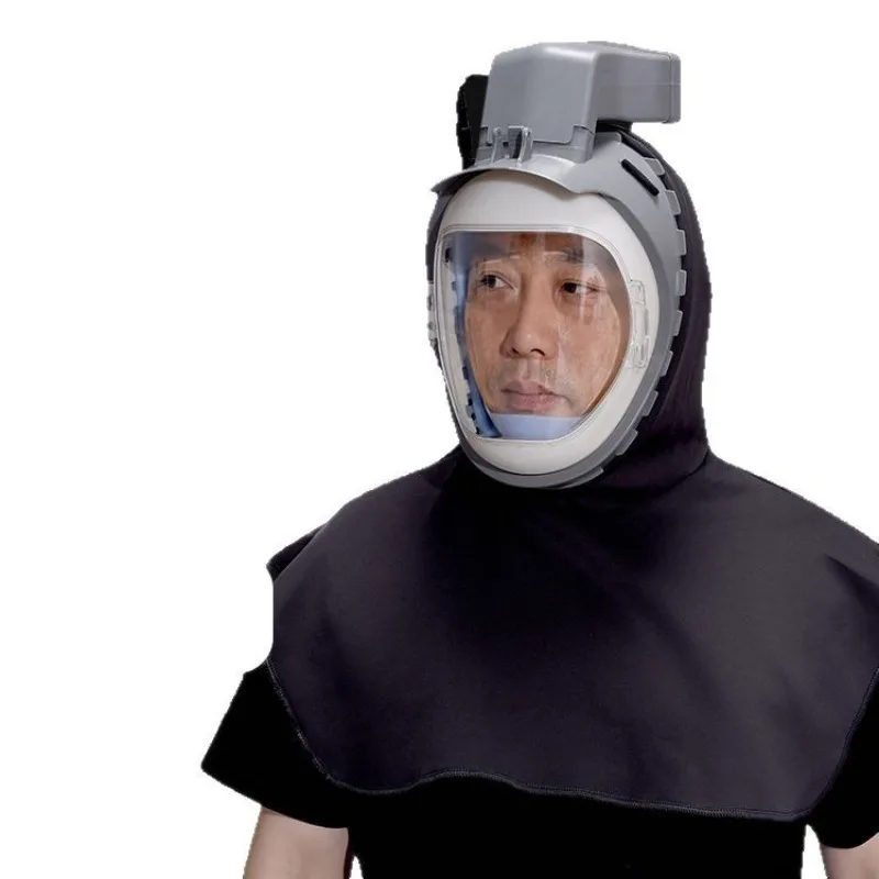 Dust mask Industrial dust harvester, dust mask Electric air supply grinding decoration Full face mask Sandblasting hat