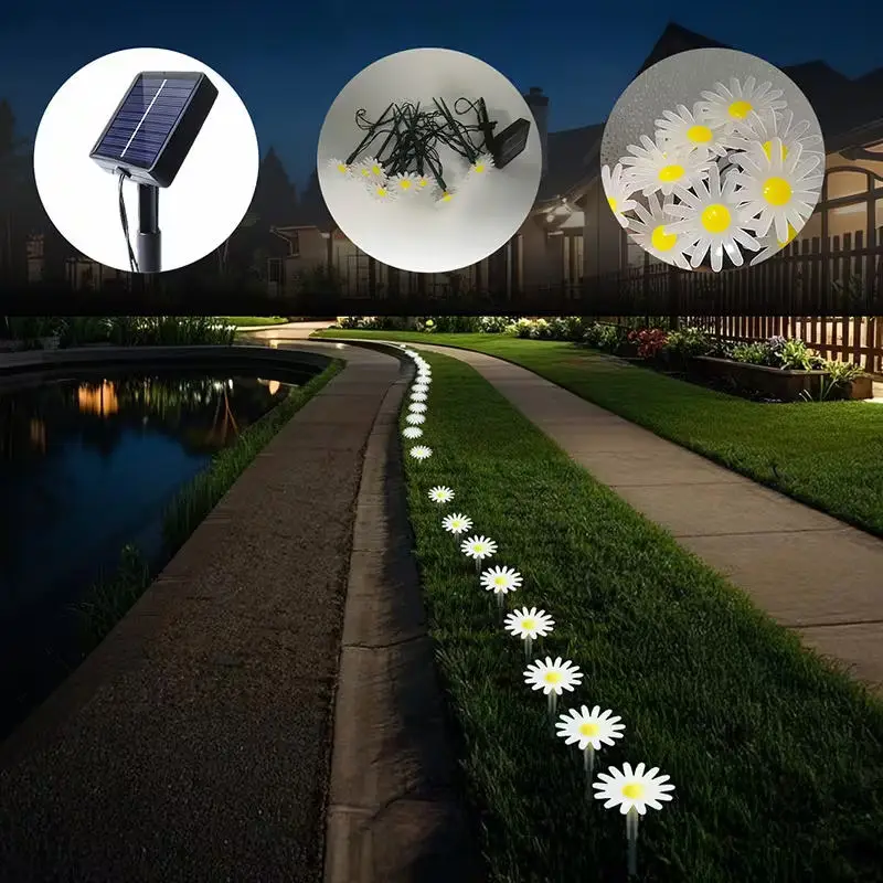 Solar Garden Lights 20LEDS Solar Lawn Lamp Outdoor Courtyard Flower Lights With 8 Modes Christmas Courtyard Weddings Decoration view 5