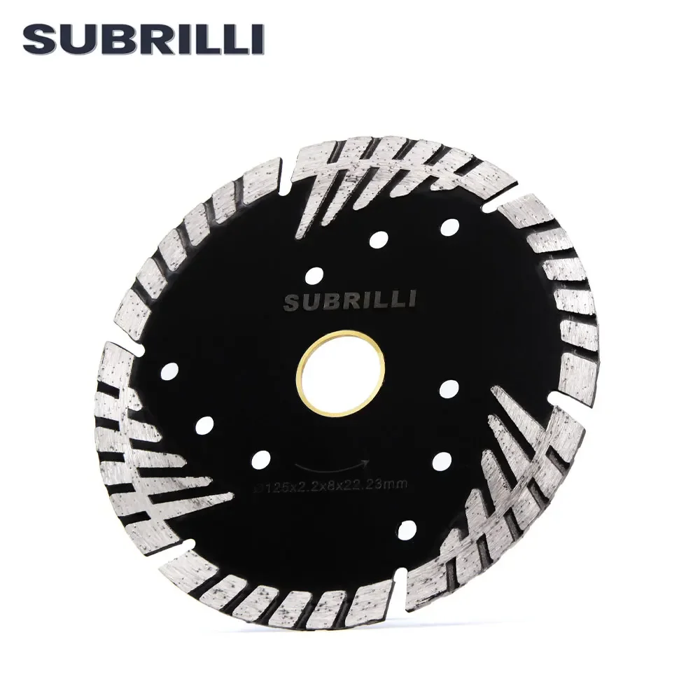 SUBRILLI 105/115/125/150/180/200/230/250/300/350mm Diamond Saw Blade Concrete Marble Granite Cutting Disc with Protection Teeth