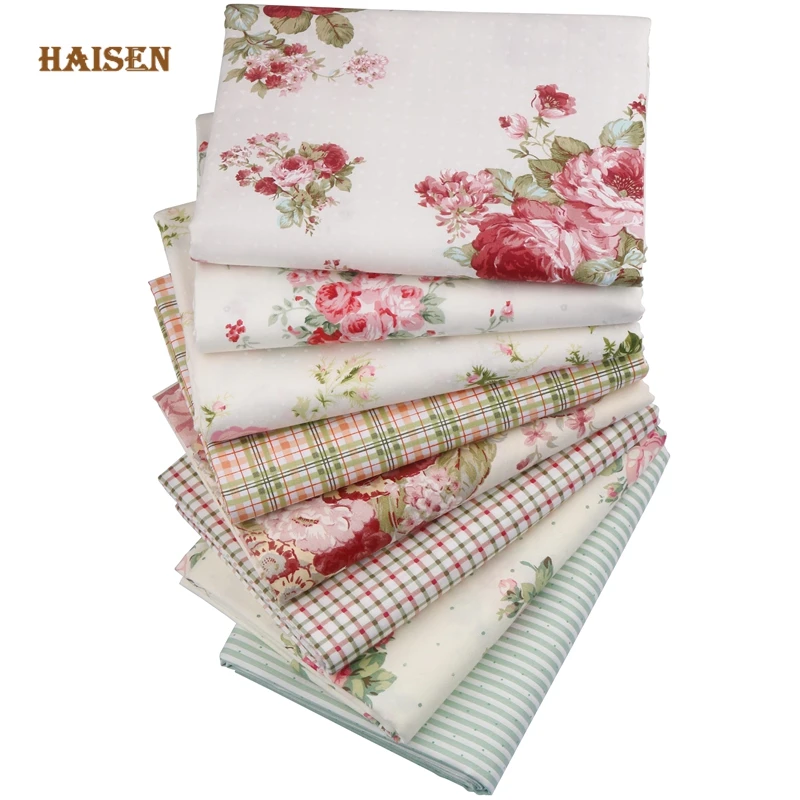 

Printed Twill Cotton Fabric,For Quilting&Sewing Material Crafts Patchwork And DIY Calico Cloth,8pcs 40x50cm,Rose Flowers Set