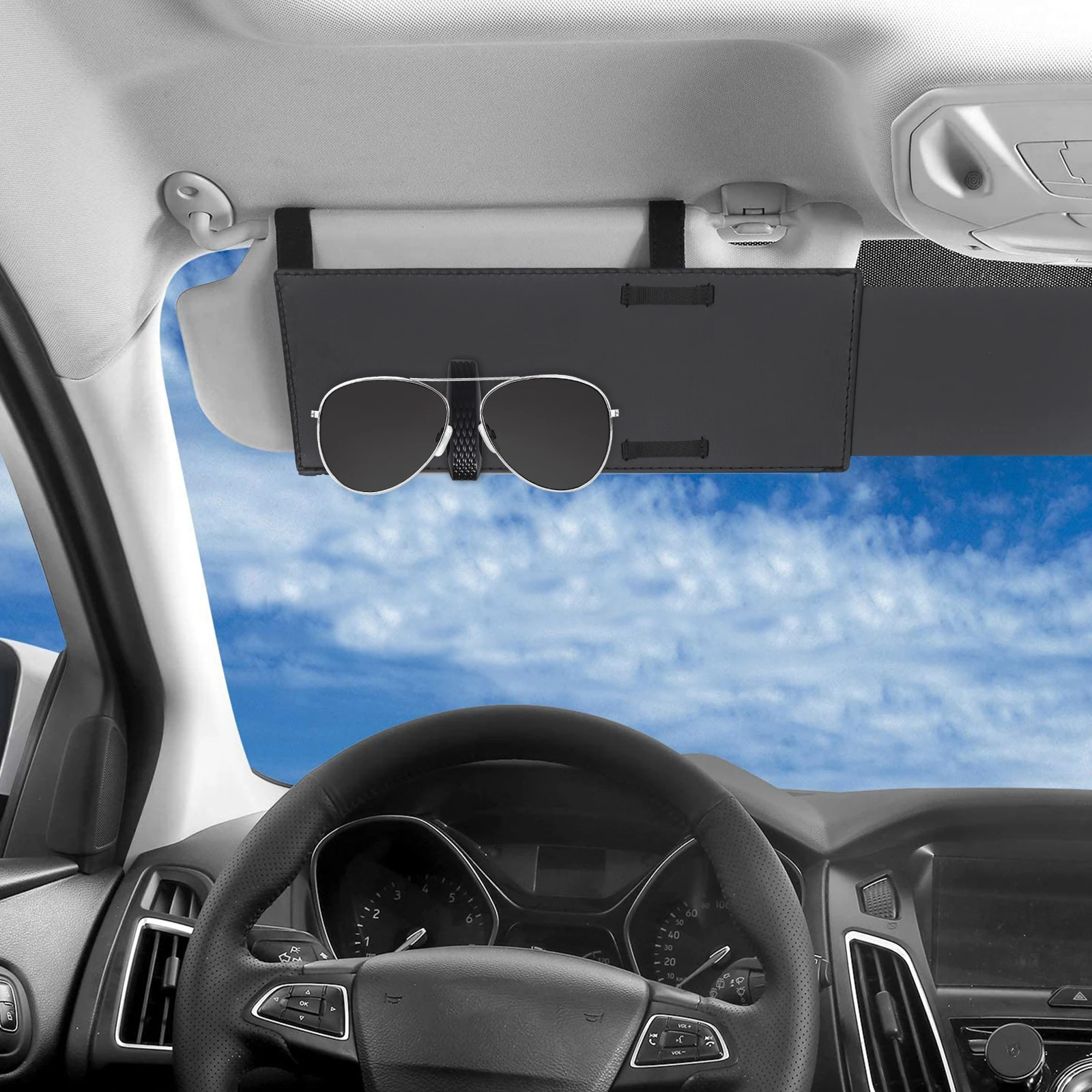 

Car Glasses Holder Sunglasses Clip for Van Black Visor Universal Eyeglass Clip Sun Visor Repair Clips Stylish Simple Design Easy