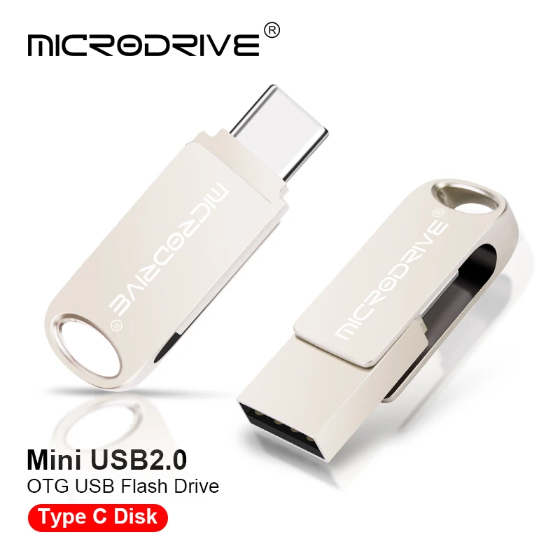 نوع C محرك فلاش USB 2 في 1 USB عصا 128 جيجابايت محرك القلم 64 جيجابايت 32 جيجابايت 16 جيجابايت قرص ذاكرة بندريف مقاوم للماء