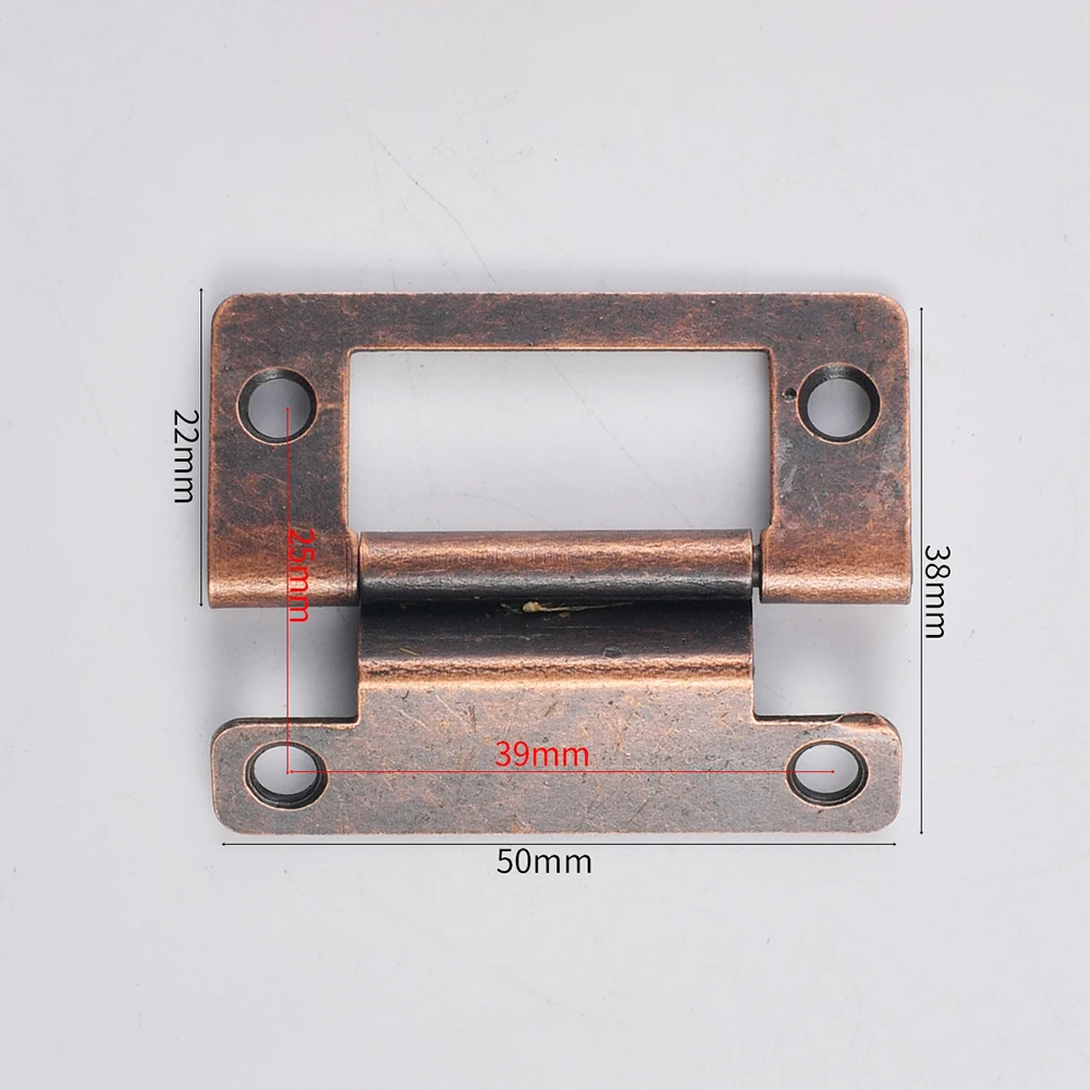 2PCS Flat Mount Crank Hinges with Bearing for RV Door Replacement Iron Construction Fits 15 to 19 mm Door Thickness