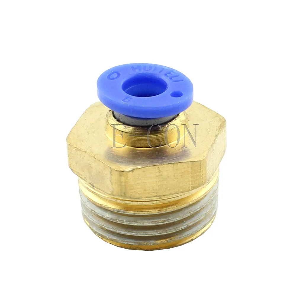 공압 퀵릴리즈 수 커넥터 튜브 나사 에어 피팅, 4mm, 6mm, 10mm, 12mm 튜브 솔레노이드 밸브용, 10 개