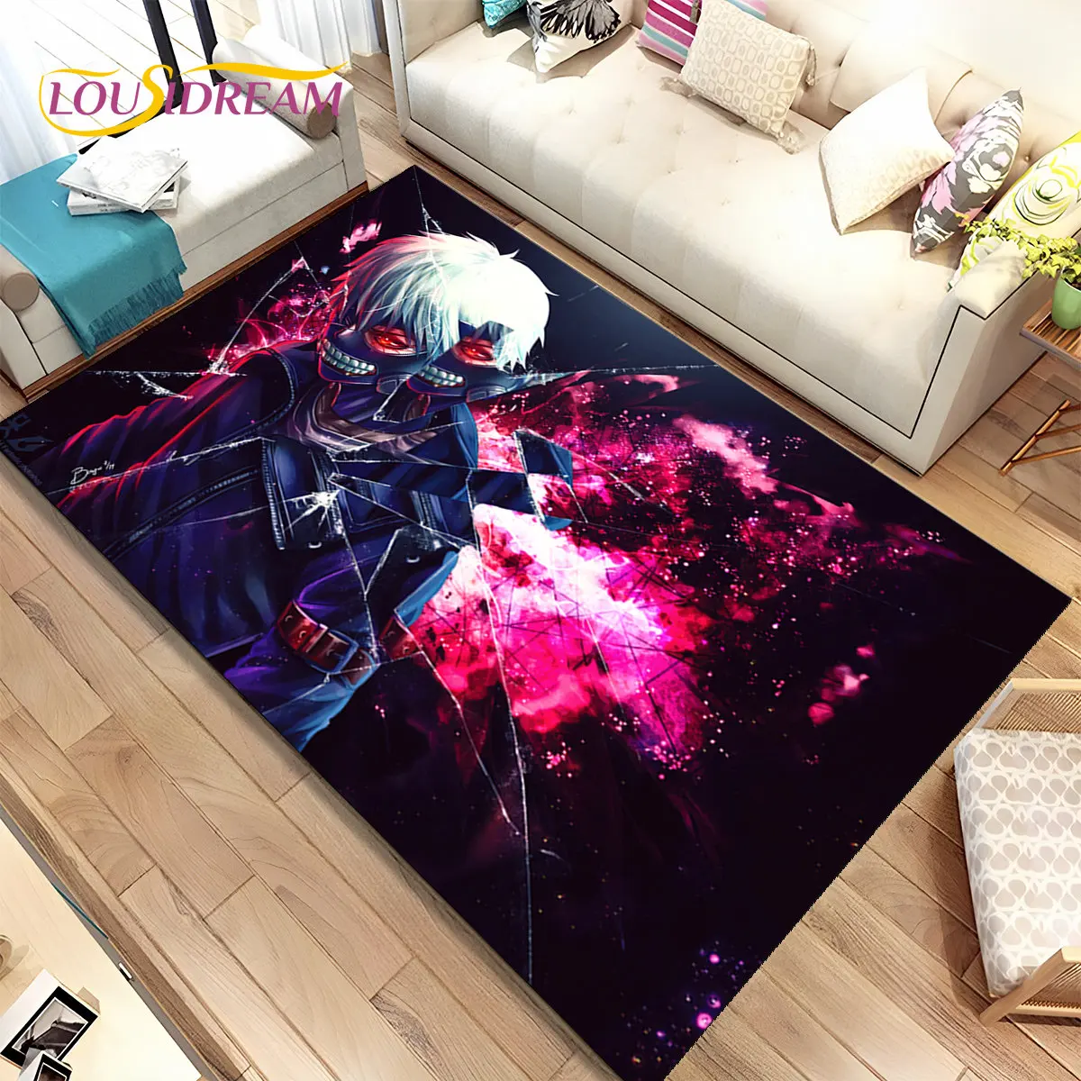 

Японский аниме-коврик «Токийский гуль», ковер для дома, гостиной, спальни, дивана, придверный коврик, декор для кухни, детский нескользящий напольный коврик