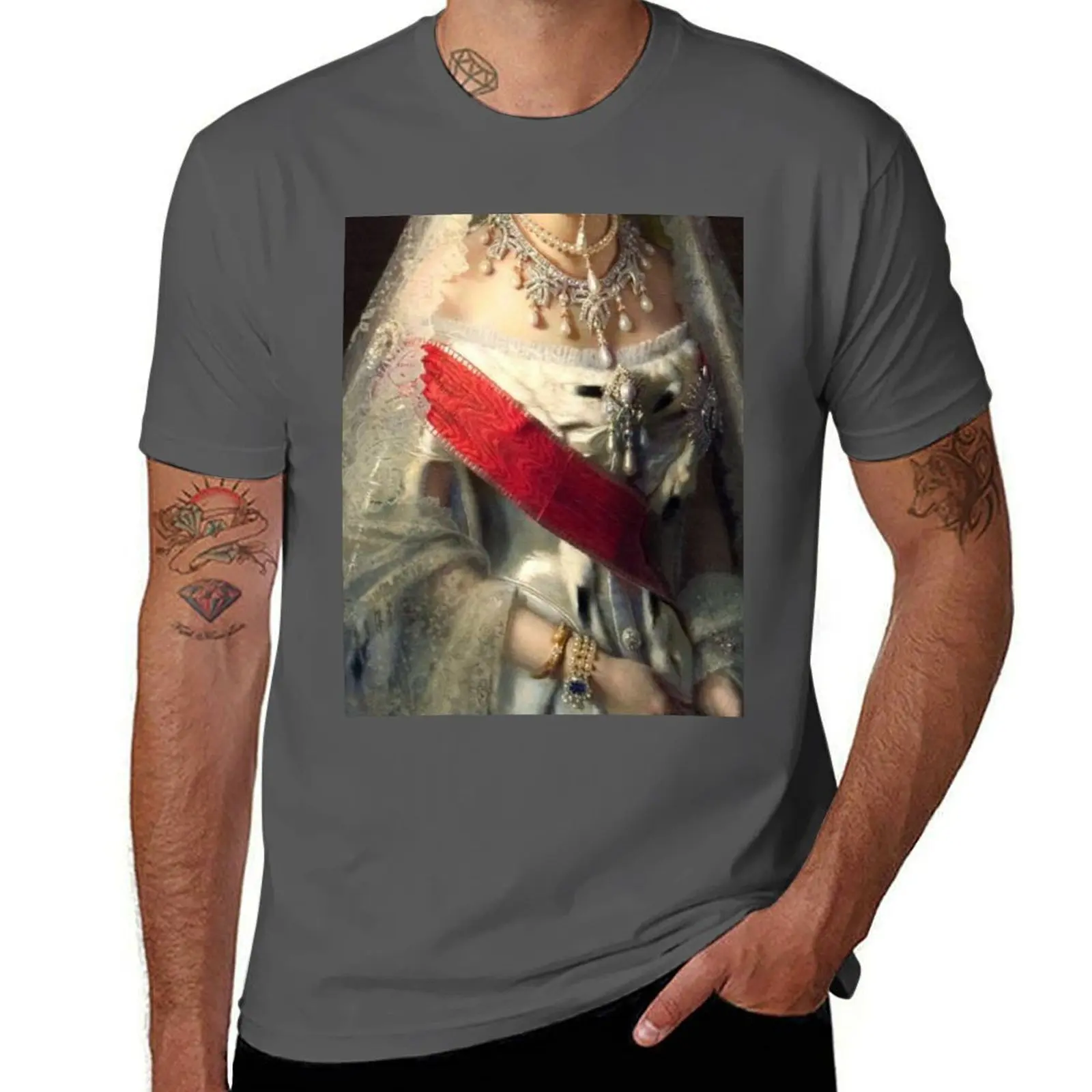 

Gorgeous Renaissance Painting of a Bejeweled Princess Wearing a Pearl and Diamond Chocker Necklace T-Shirt