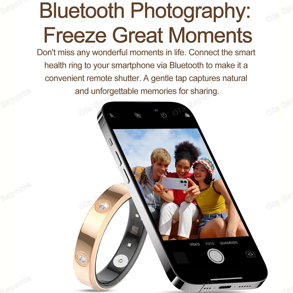 For New Smart Ring Copy Diamond Health Monitorig Blood Oxygen Sleep Heart Rate Multi-sports Wedding Luxury Jewelry Gift Rings