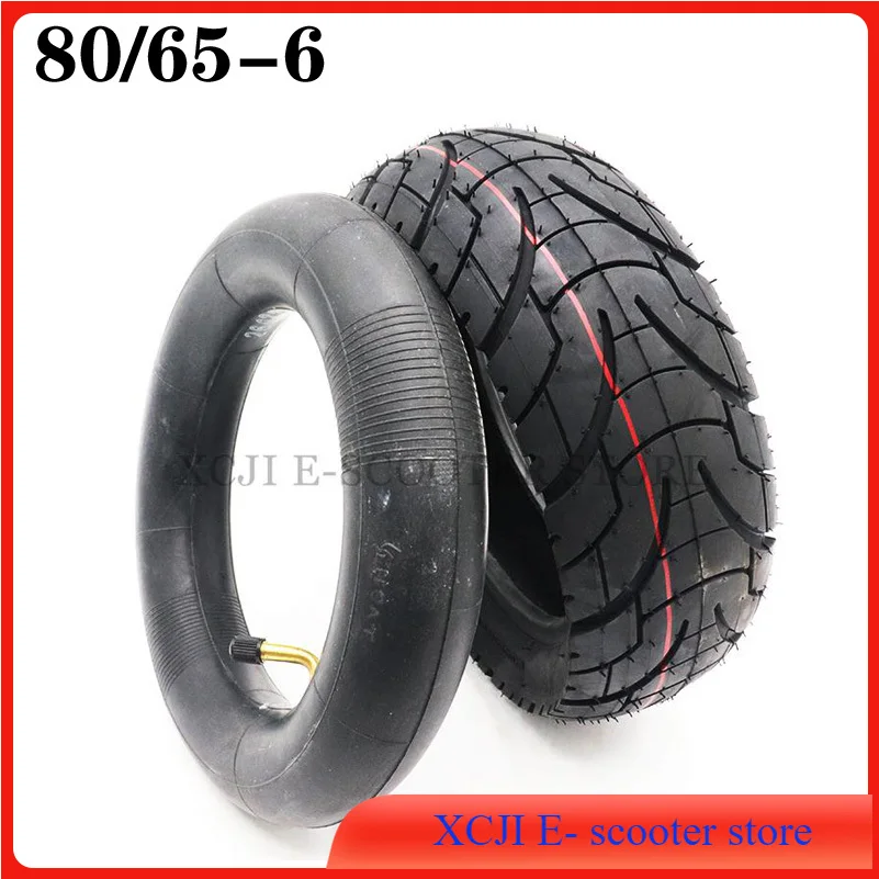 80/65-6 Tires 10 Inch 10x3.0 Inner Tube Pneumatic Camera with Bent Valve Stem Thicken Widen Outer Tyre for Electric Scooter