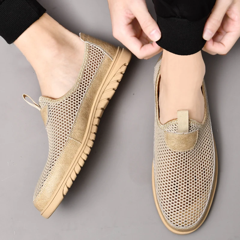 

Мужские летние дышащие лоферы, хит продаж, кроссовки, мужская модная повседневная прогулочная обувь, мужская удобная повседневная обувь, износостойкая