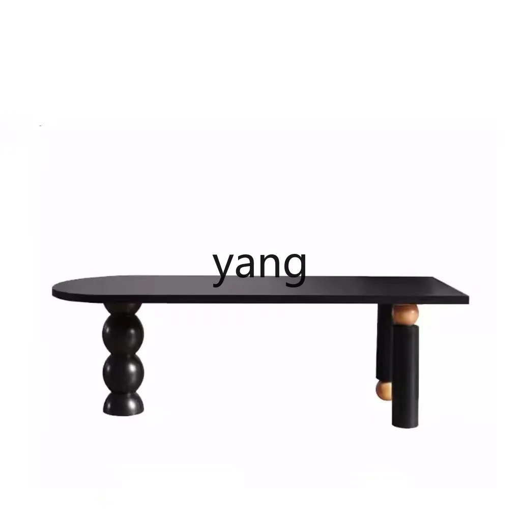 LMM retro solid wood dining table log island Taiwan household small apartment dual-purpose dining table integrated