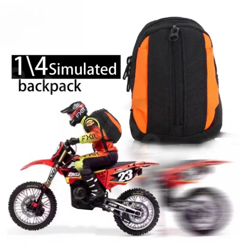 Mochila de simulación, bolsa de almacenamiento, bolsa de equipaje, decoración de bolso para LOSI 1/4 modelos Promoto-MX, accesorios de piezas de motocicleta