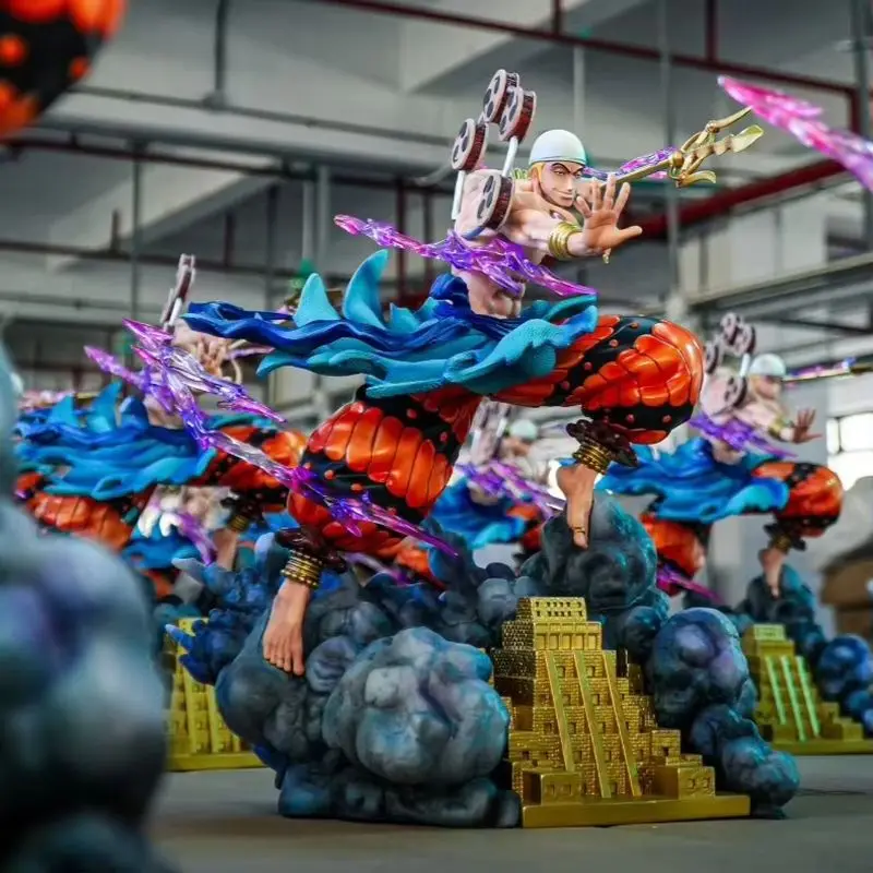 

27,5 см цельная фигурка Enel Raytheon Eni Road Pirate King с ручным управлением, полностью масляная инъекция, аниме-прилив, игрушка, аниме-модель, подарок