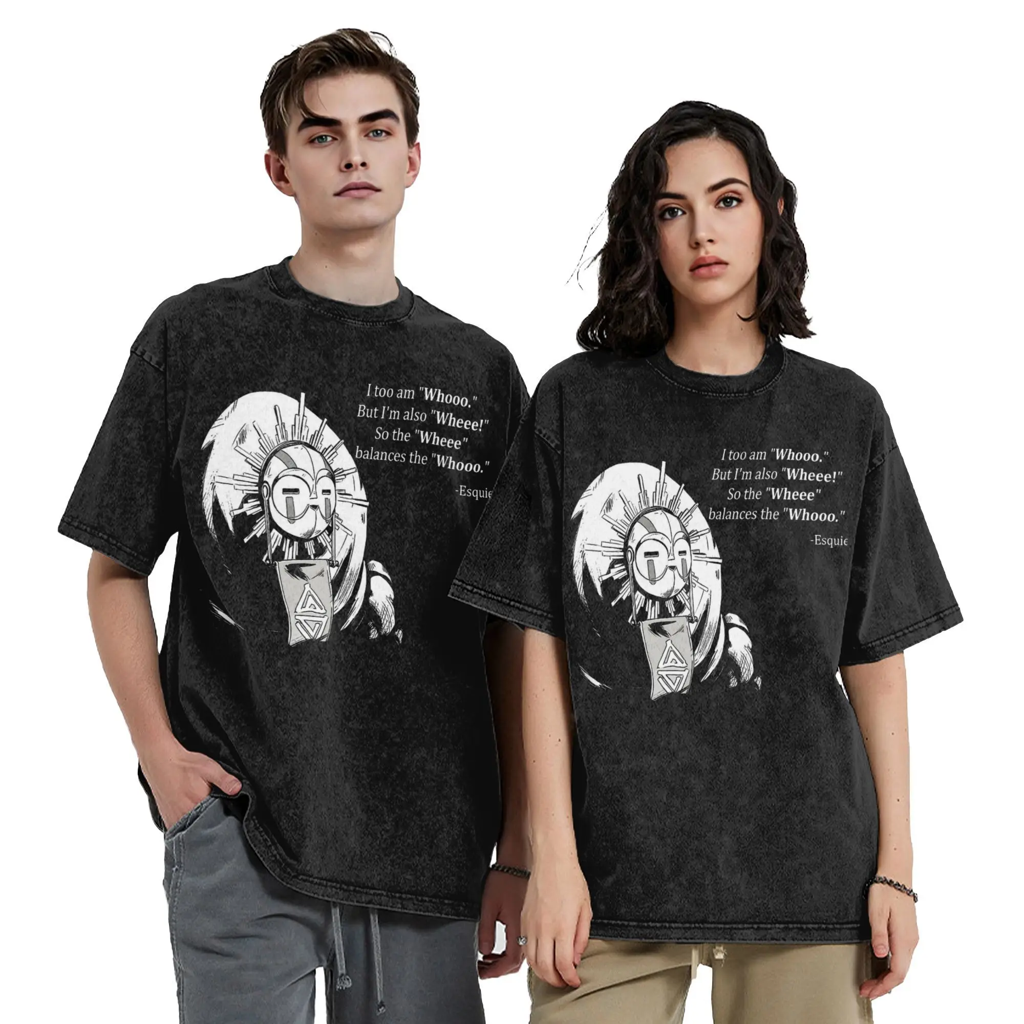 Hip Hop Esquie Clair Obscur Expedition 33 Gamer Merch T-Shirts für Männer Frauen T-Shirt im gewaschenen Stil