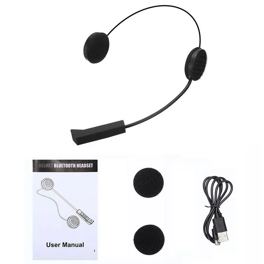 Wireless Bluetooth Headphones Motorbike Intercom Helmet High-quality Music Headset Hands-free with HD Microphone