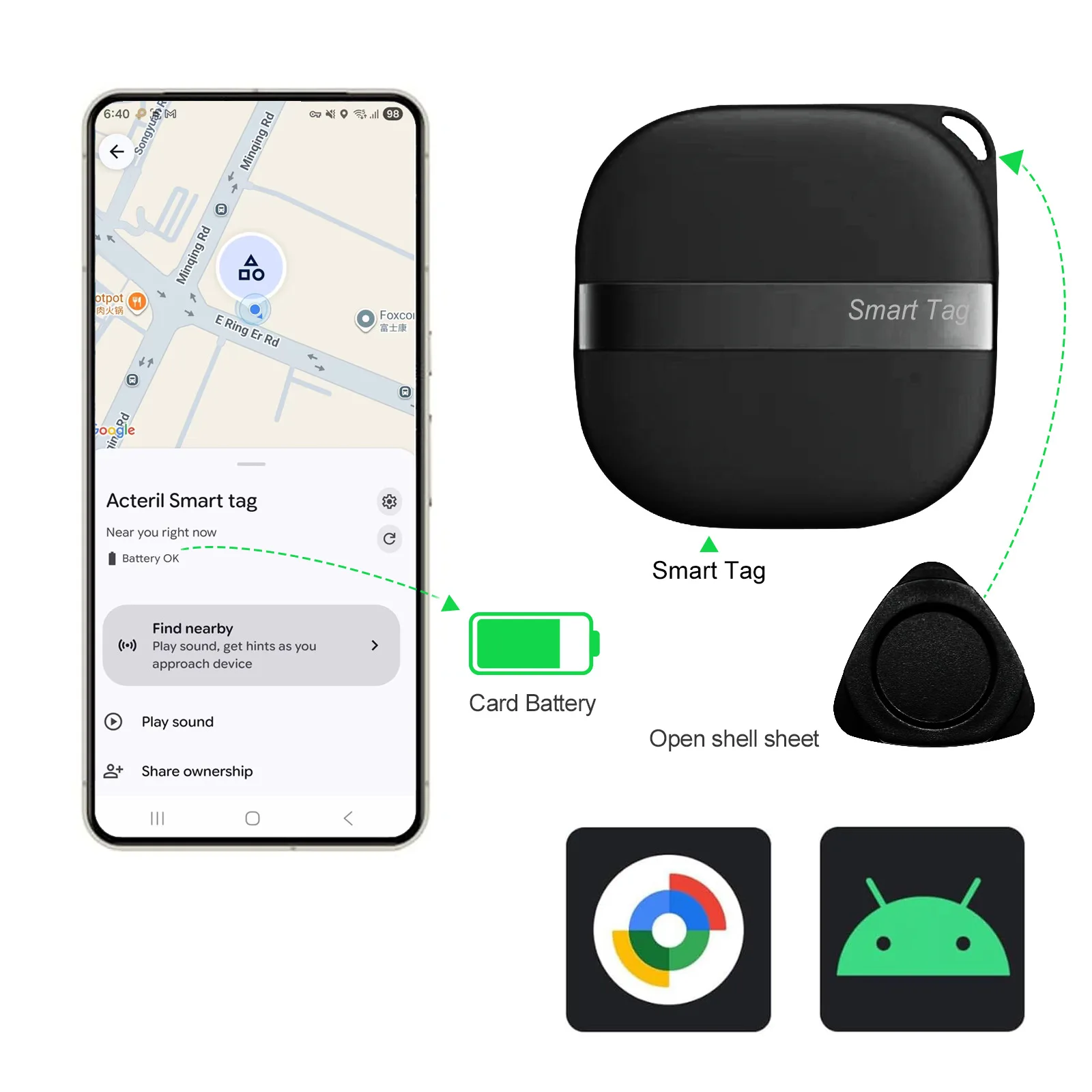 

CD 2026 New Airtag GPS Tracker for Android Google Find Hub Smart Tag Positioning Far Away Tracker Long-Distance Key Finder