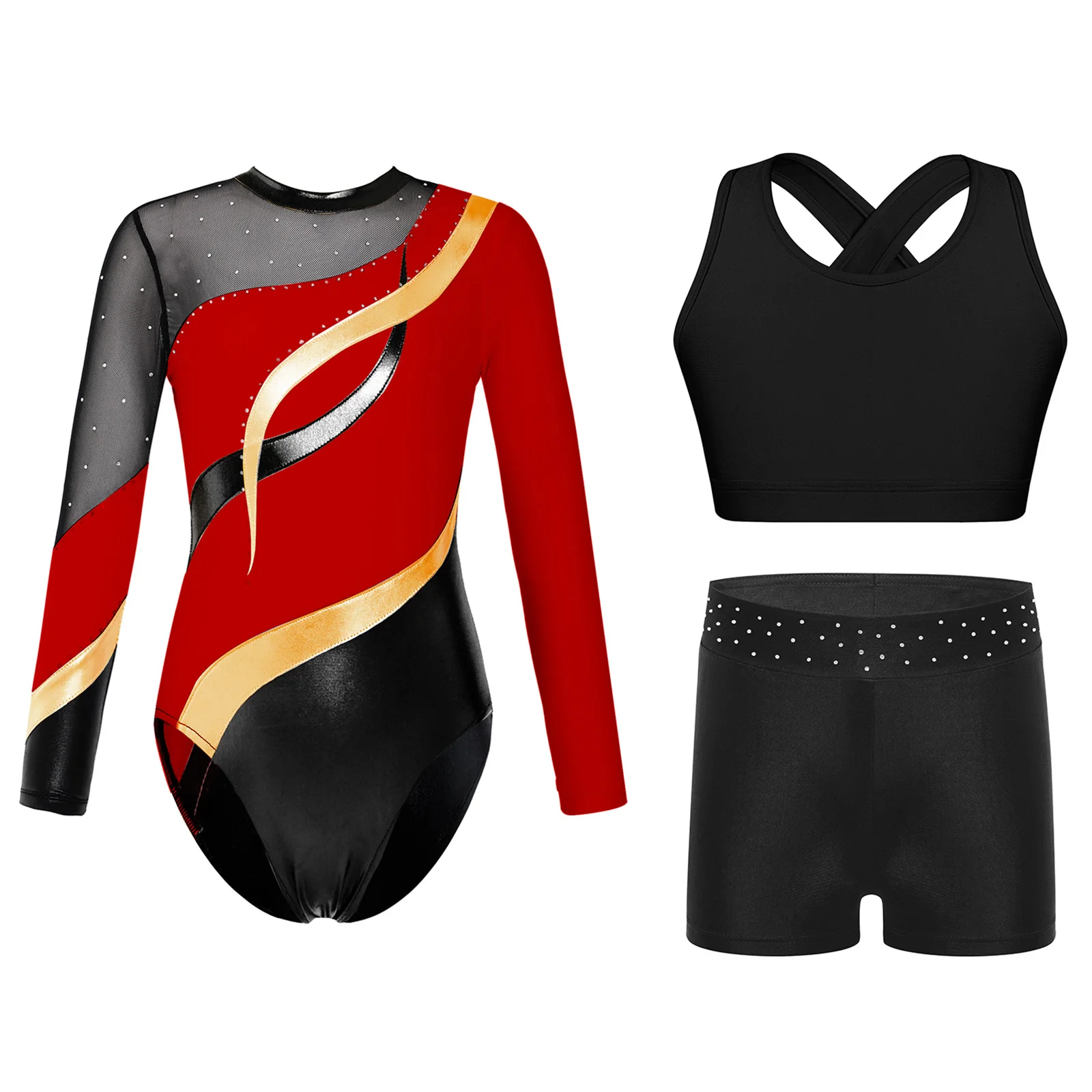 

Child Ballet Dance Outfits Little Girl Gymnastics Leotards Sport Yoga Vest And Shorts Girls Dancewear Set Training Costume