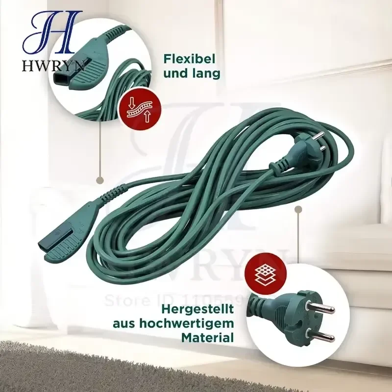 10m Power Cord Cable for Vorwerk Kobold VK 135 VK 136 Vacuum Cleaner Replacement Connection Wire
