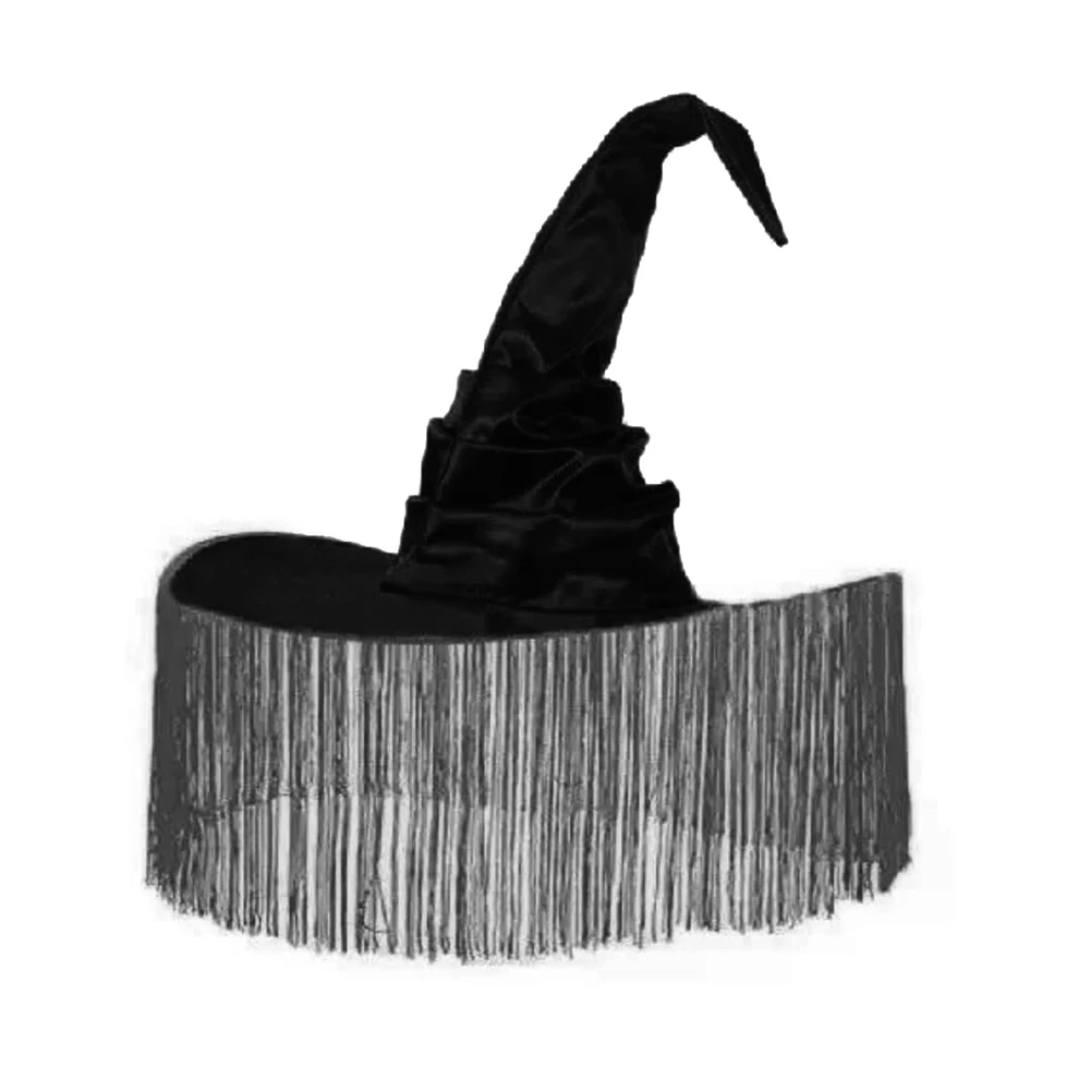 ABQR Cappello da strega Cappello a tesa larga a punta Cappello da mago storto nero per le vacanze Decorazioni di Carnevale di Halloween Cosplay