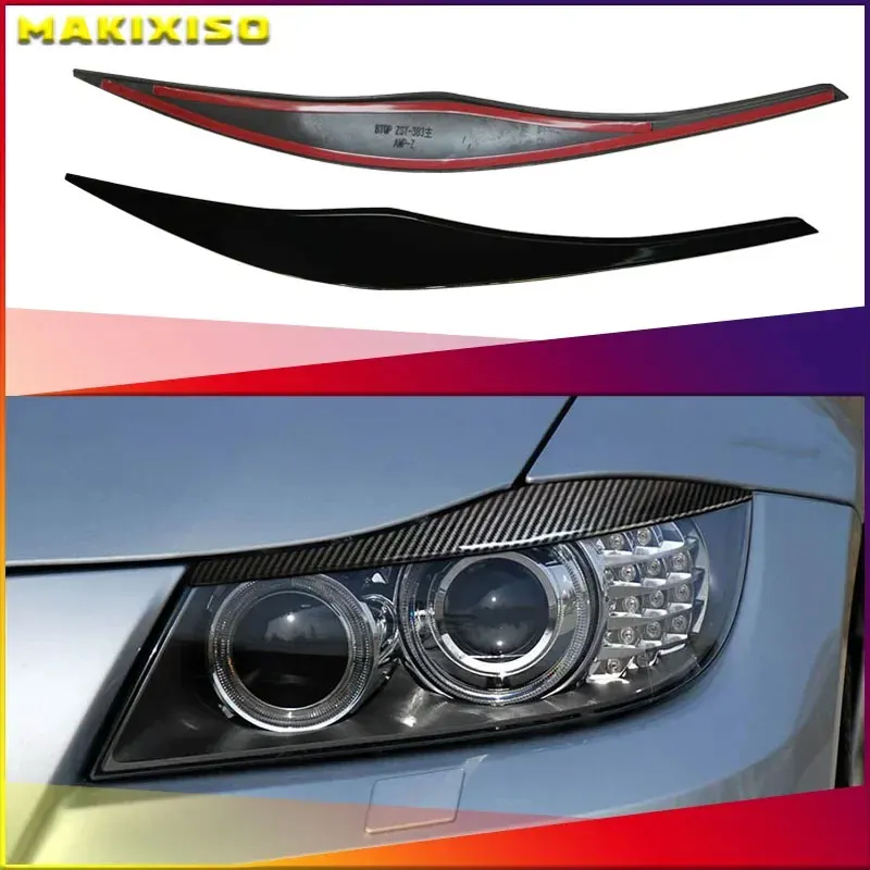 ABS glänzend schwarze Scheinwerfer-Augenbrauen-Augenlid für BMW 3er E90 E91 2005 2006 2007 2008 2009 2010 2011 Limousine/Touring-Aufkleber