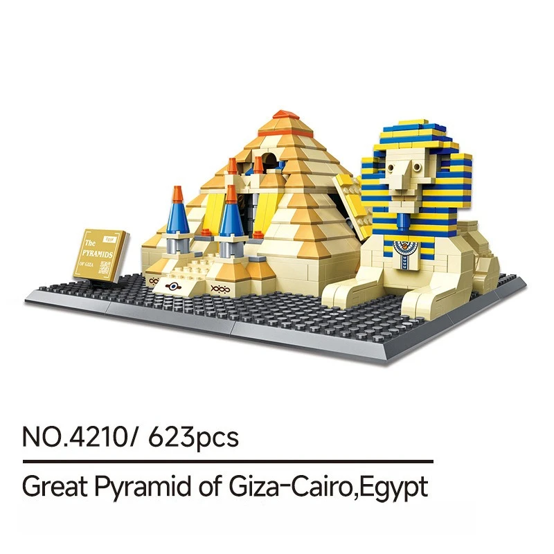 SEMBO Egyptian Giza Pyramid Building Blocks Creative Trendy Assembling Landmark Ancient Building Ornaments Educational Toys