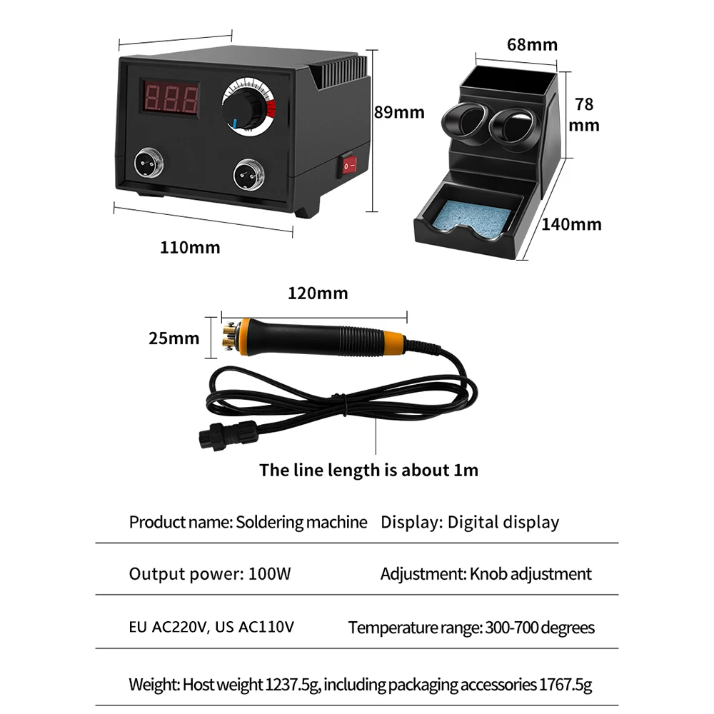 100W Woodburner Wood Burning Tool Kit Adjustable 300-700℃ Woodburning Pyrography Pen Machine Set Electric Soldering Iron