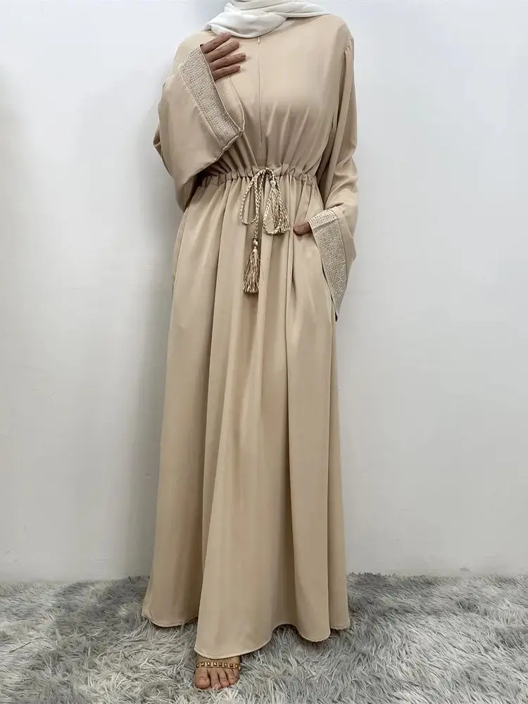 Fashion Oversized Beading Muslim Dress Robe abaya syari female full length Muslim abaya Worship Service abayas wy1976778