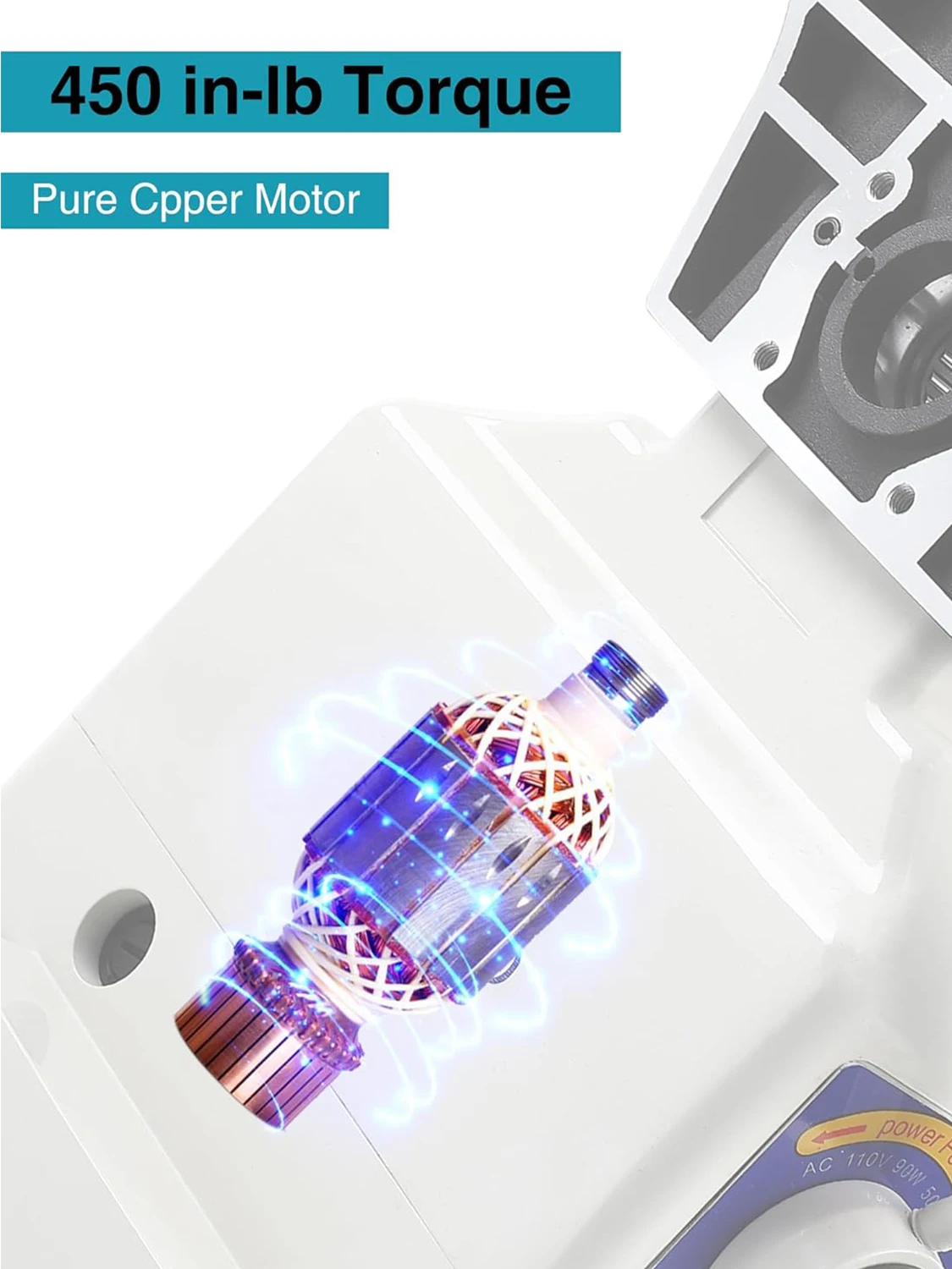 Alimentación de potencia del eje X del eje Z para fresadoras eléctricas, par de 450 LB, 110 V, alimentación de potencia de fresadora de velocidad ajustable de 0-200 PRM