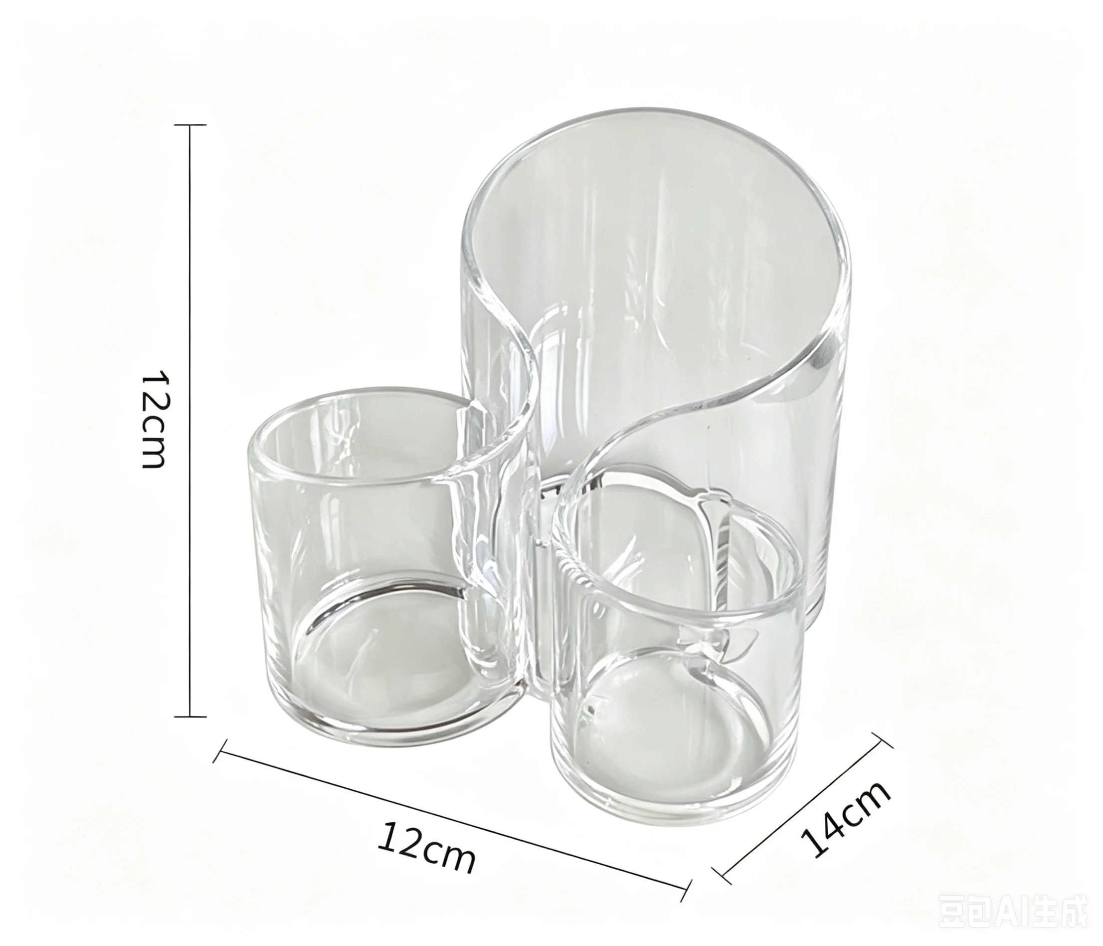 3-Cell Clear Acrylic Makeup Brush Organizer, Minimalist Pen Holder, Lipstick Cosmetic Storage Container